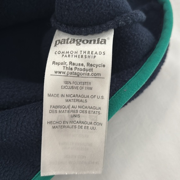 Patagonia Women Synchilla Snap T Fleece Pullover Blue w/green trim sz S - Picture 5 of 7